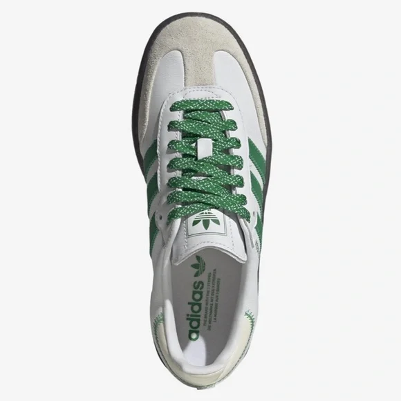adidas Samba White and Green Sneakers - Picture 2 of 7